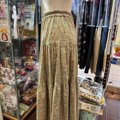 Vent d Ouest x Liberty London HOKKOH Animals Beige Skirt, made in Japan