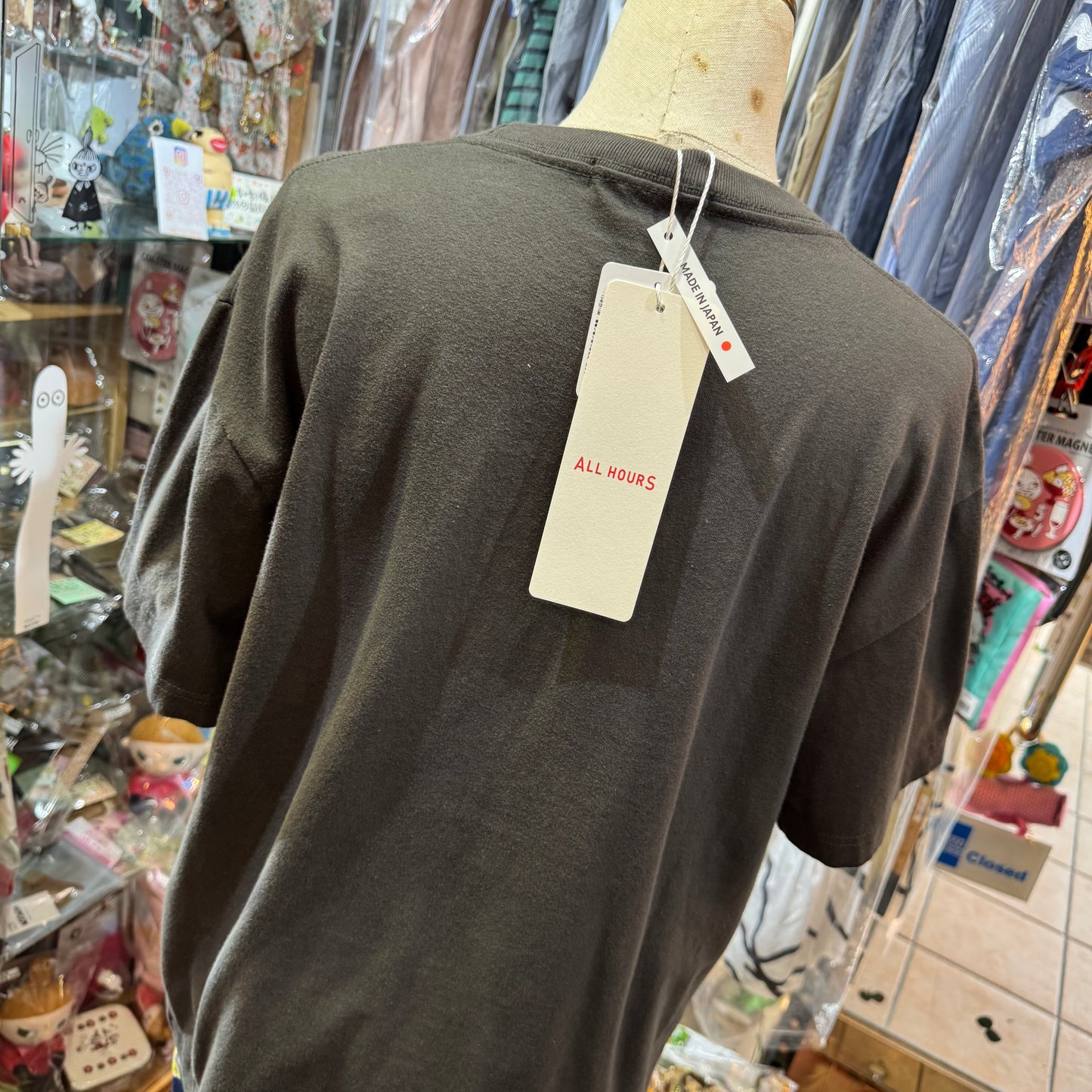 All hours Otter Charcoal T-shirt, made in Japan