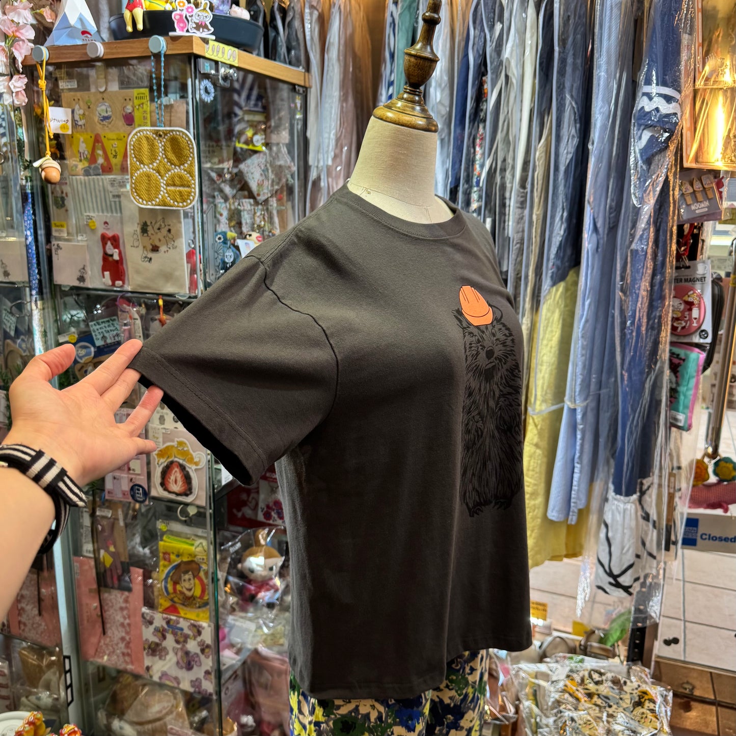 All hours Otter Charcoal T-shirt, made in Japan