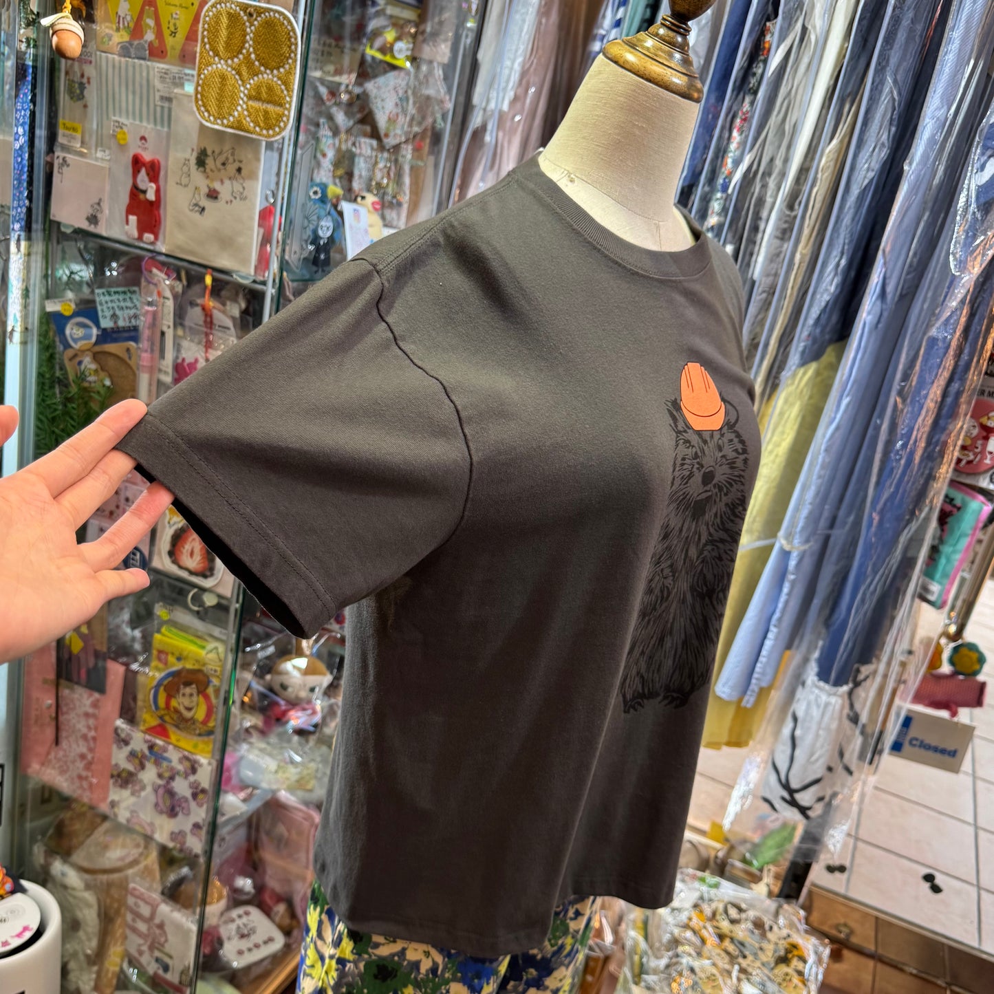 All hours Otter Charcoal T-shirt, made in Japan