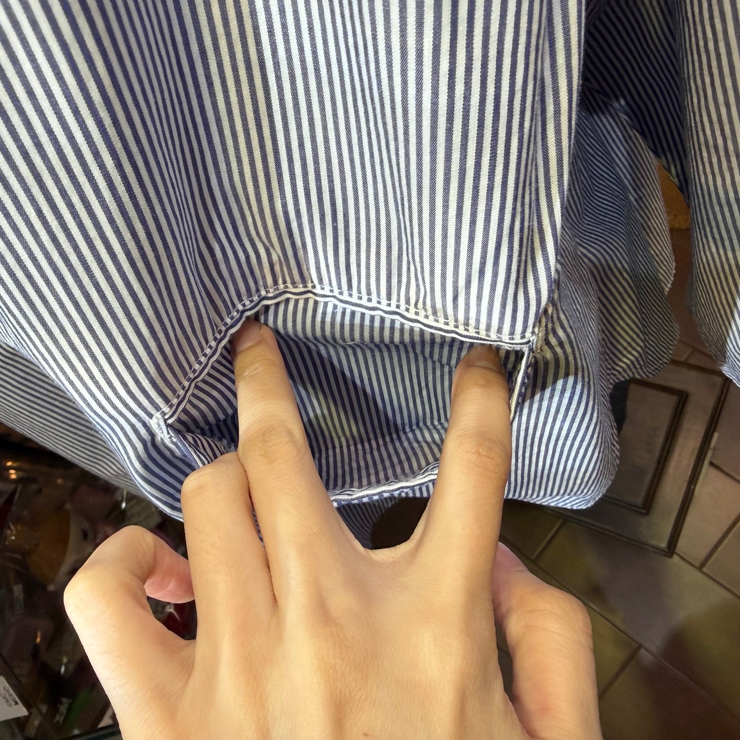 DMG Blue Striped Shirt, made in Japan