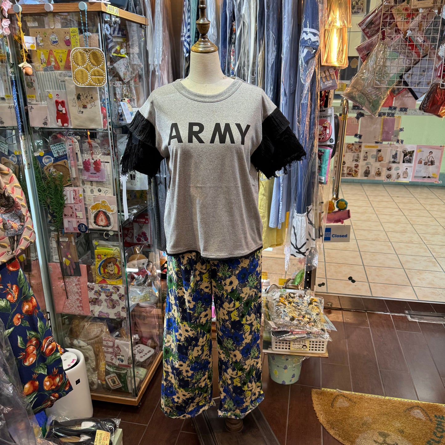 Rehersall Army Grey T-shirt, made in Japan