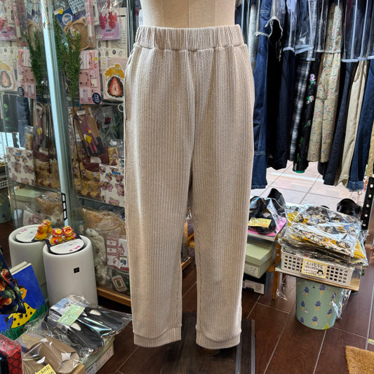Yarra Light Grey Border Pants, made in Japan