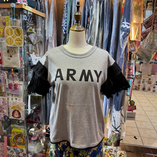 Rehersall Army Grey T-shirt, made in Japan