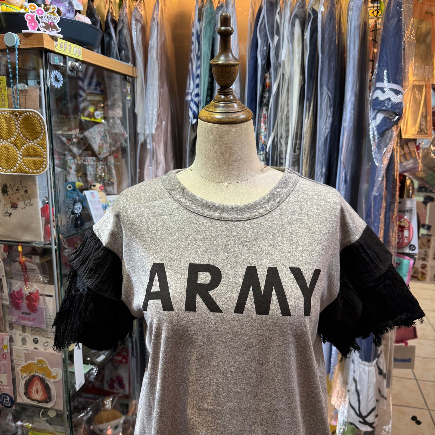 Rehersall Army Grey T-shirt, made in Japan
