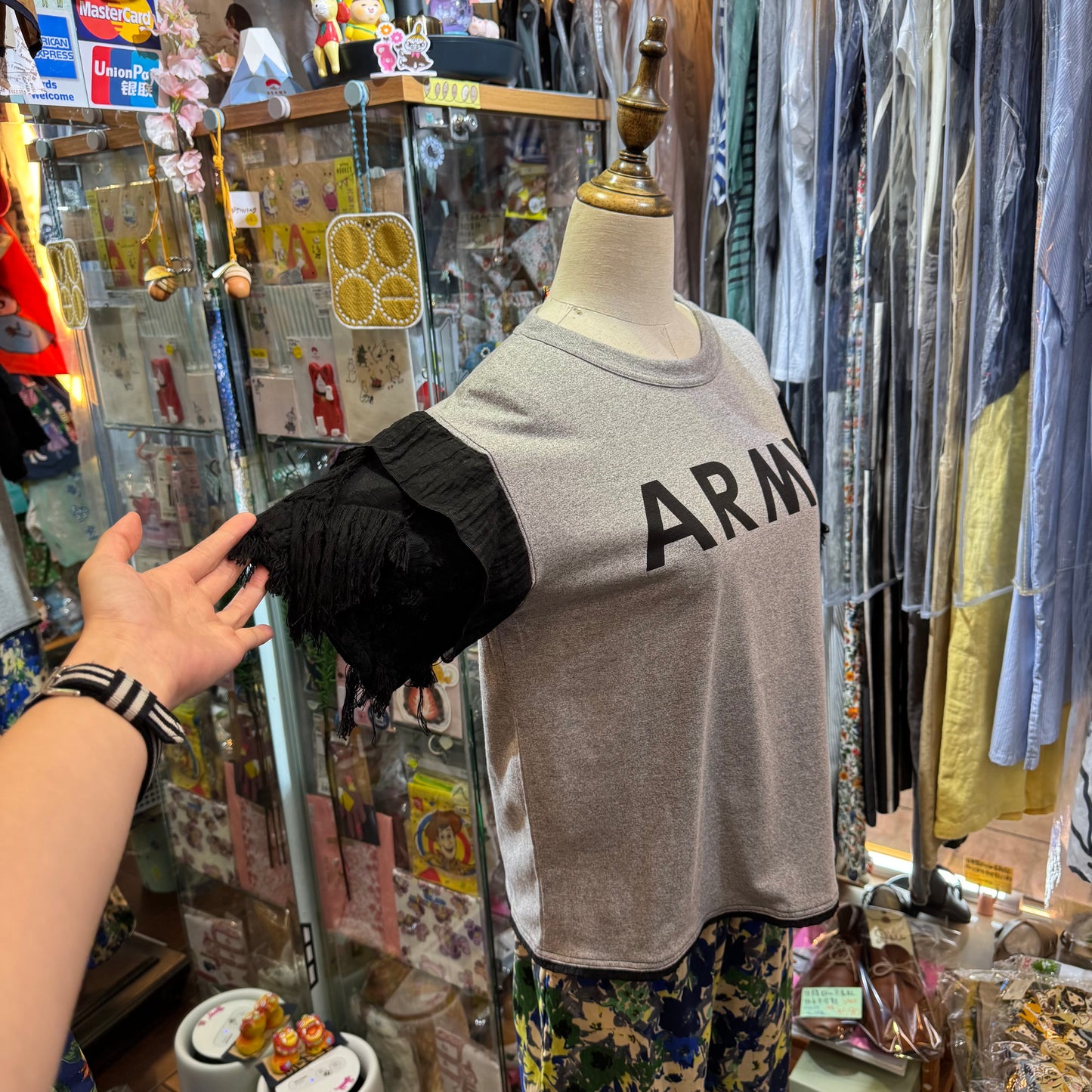 Rehersall Army Grey T-shirt, made in Japan