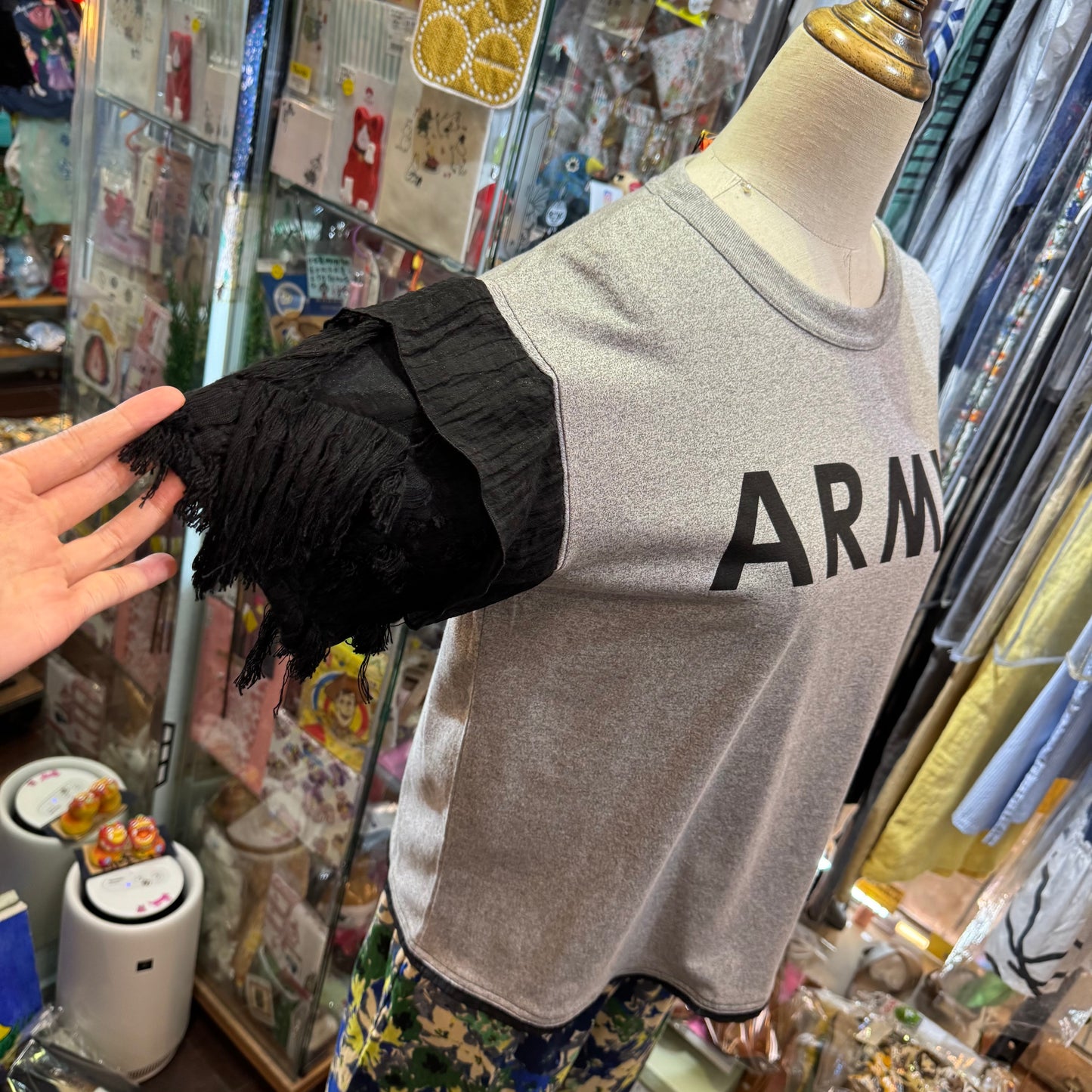 Rehersall Army Grey T-shirt, made in Japan