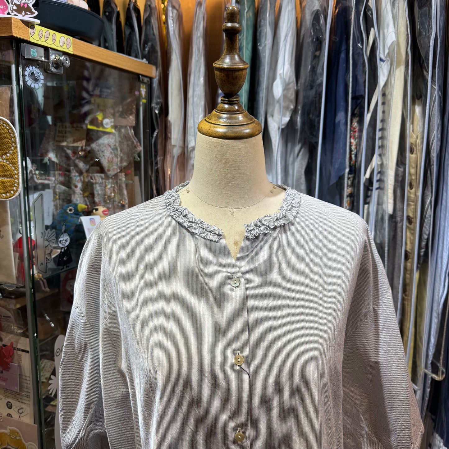 Ouvert Striped frills Shirt, made in Japan