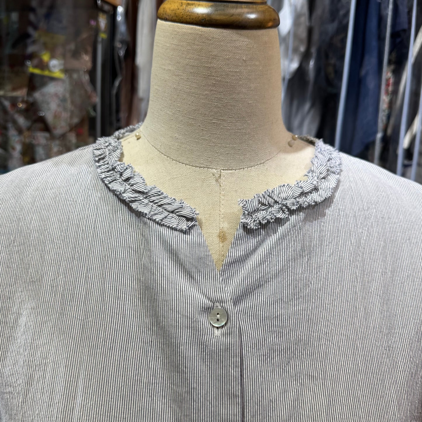 Ouvert Striped frills Shirt, made in Japan