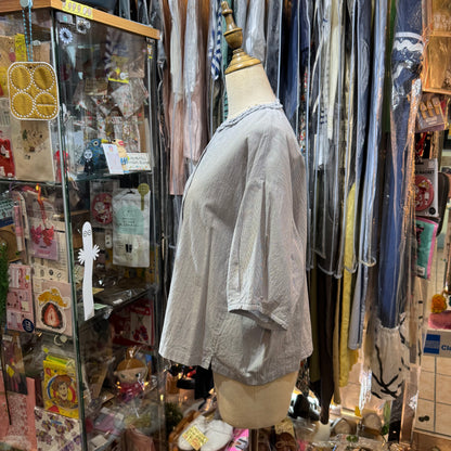 Ouvert Striped frills Shirt, made in Japan
