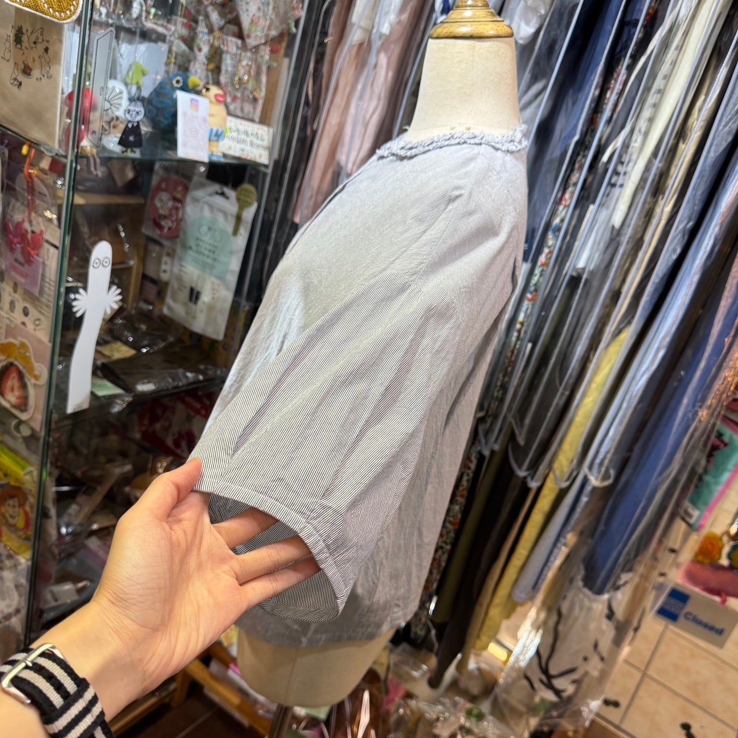 Ouvert Striped frills Shirt, made in Japan