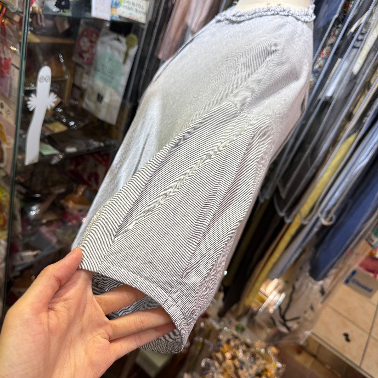 Ouvert Striped frills Shirt, made in Japan