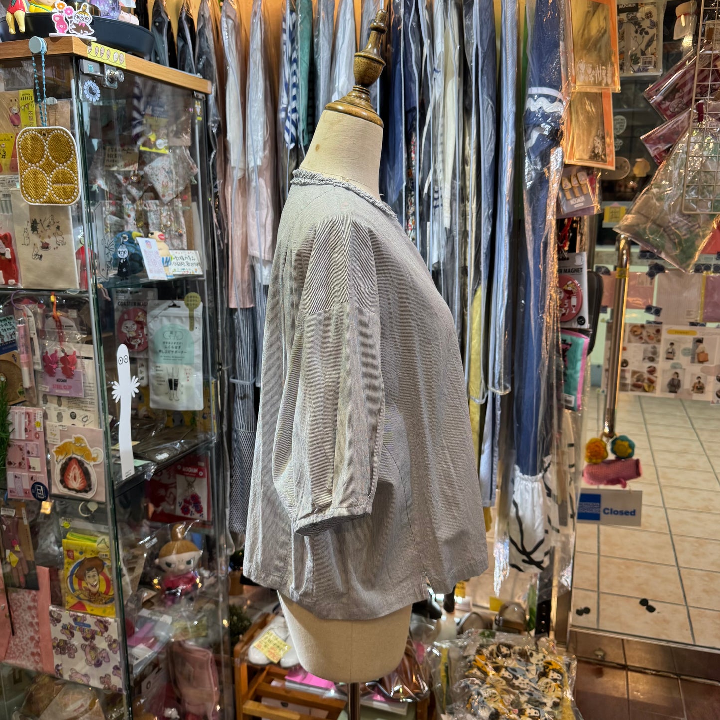 Ouvert Striped frills Shirt, made in Japan