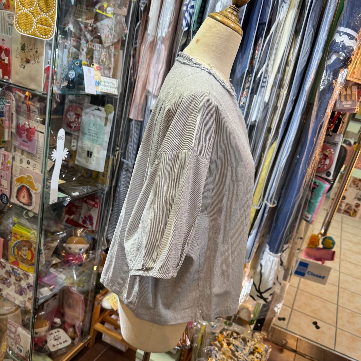 Ouvert Striped frills Shirt, made in Japan