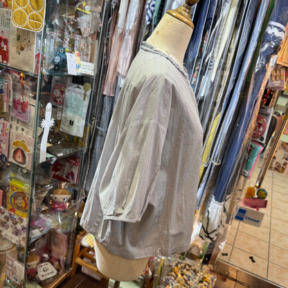 Ouvert Striped frills Shirt, made in Japan