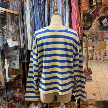 Nouvelles du paradis Blue Striped 2Way Cardigan, made in Japan