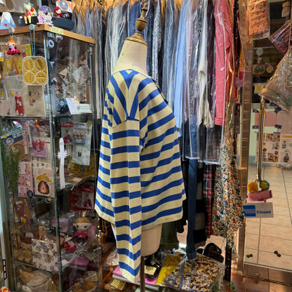 Nouvelles du paradis Blue Striped 2Way Cardigan, made in Japan