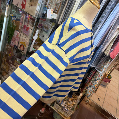 Nouvelles du paradis Blue Striped 2Way Cardigan, made in Japan