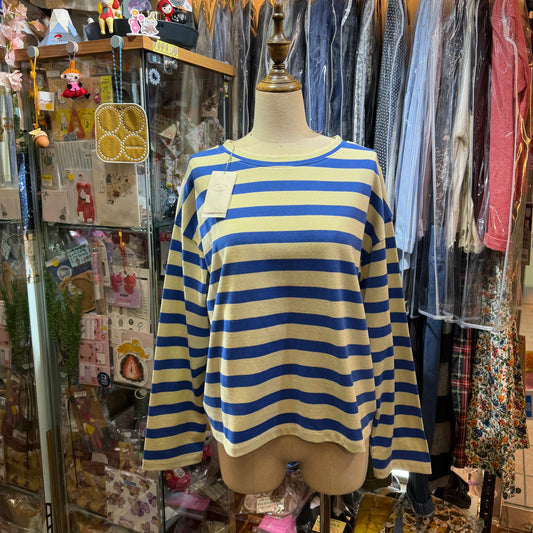 Nouvelles du paradis Blue Striped 2Way Cardigan, made in Japan