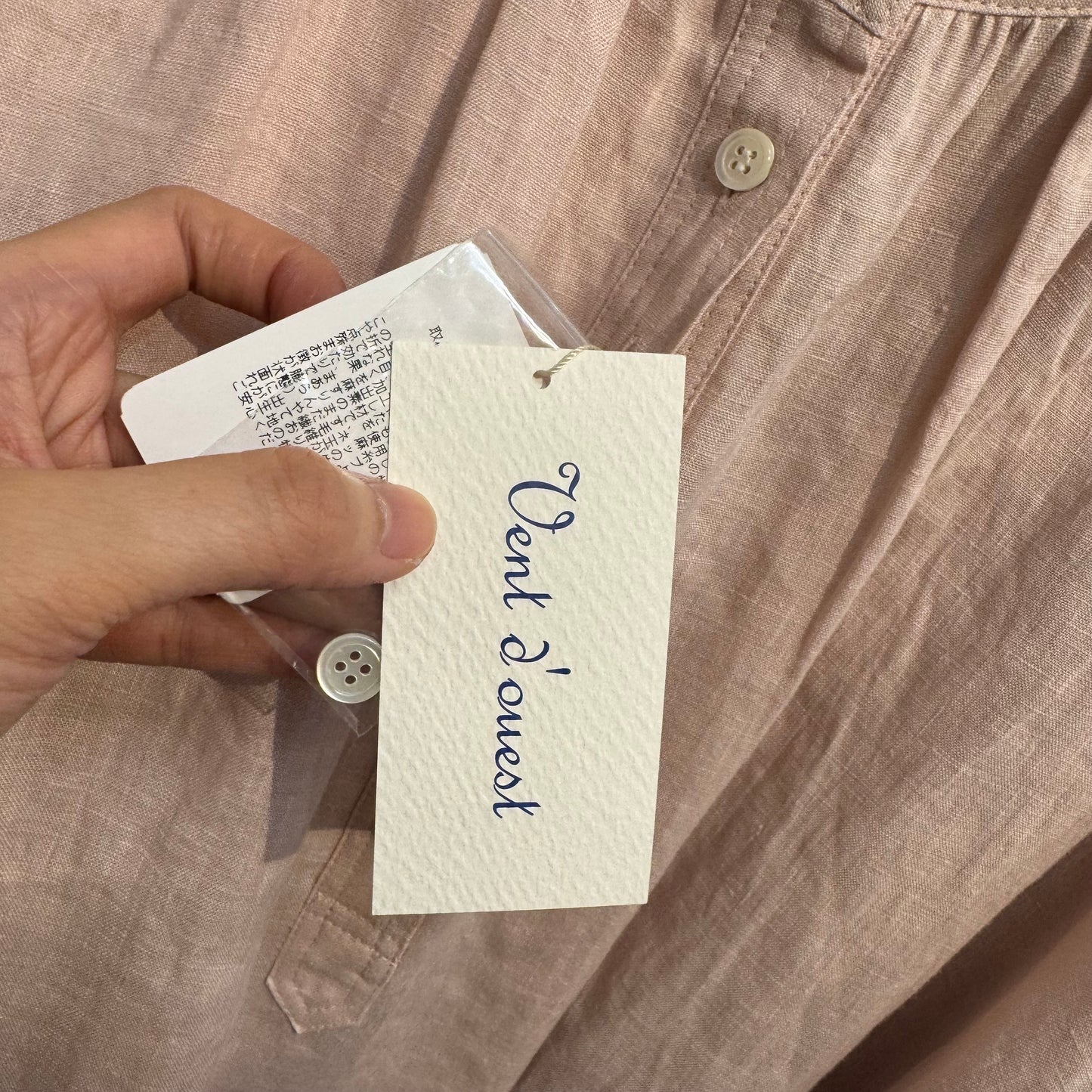 Vent d Ouest Pink Shirt, made in Japan