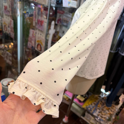 Hands of Creation Black Polka Frill Top, made in Japan