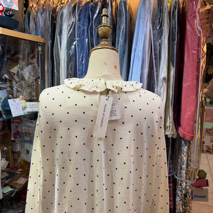 Hands of Creation Black Polka Frill Top, made in Japan