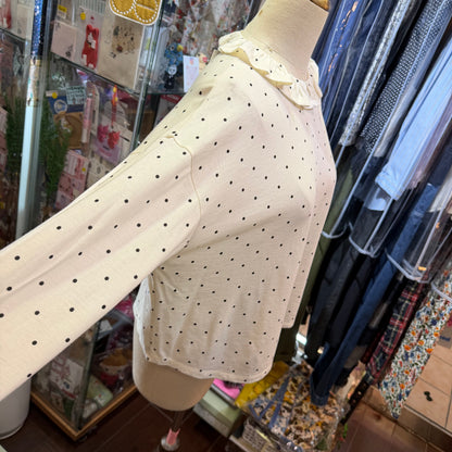 Hands of Creation Black Polka Frill Top, made in Japan