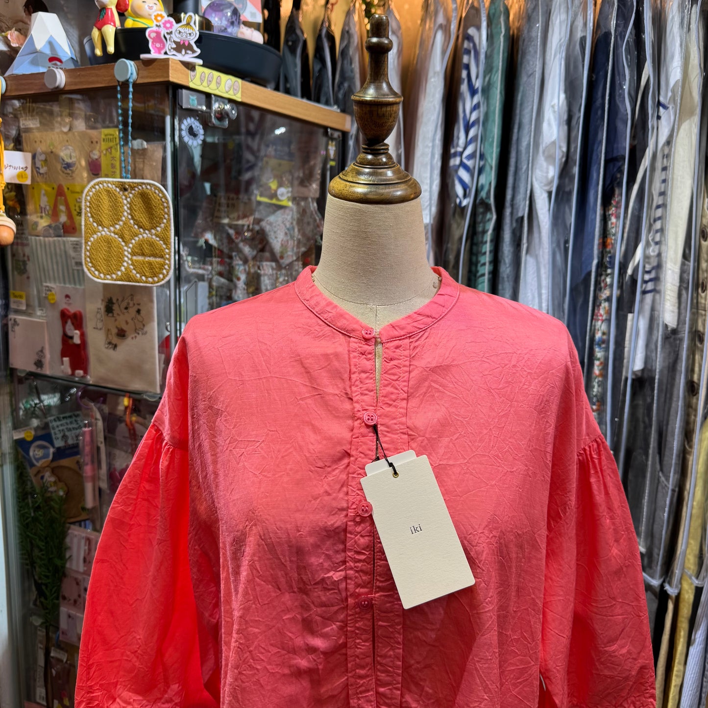 Iki Pink Cupra Short Blouse Shirt, made in Japan