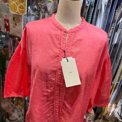 Sale- Iki Pink Cupra Short Blouse Shirt, made in Japan