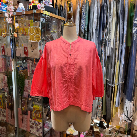Iki Pink Cupra Short Blouse Shirt, made in Japan