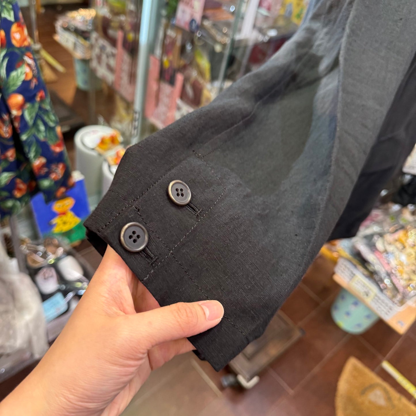 Soi-e Black Linen Suit Blazer Jacket, made in Japan