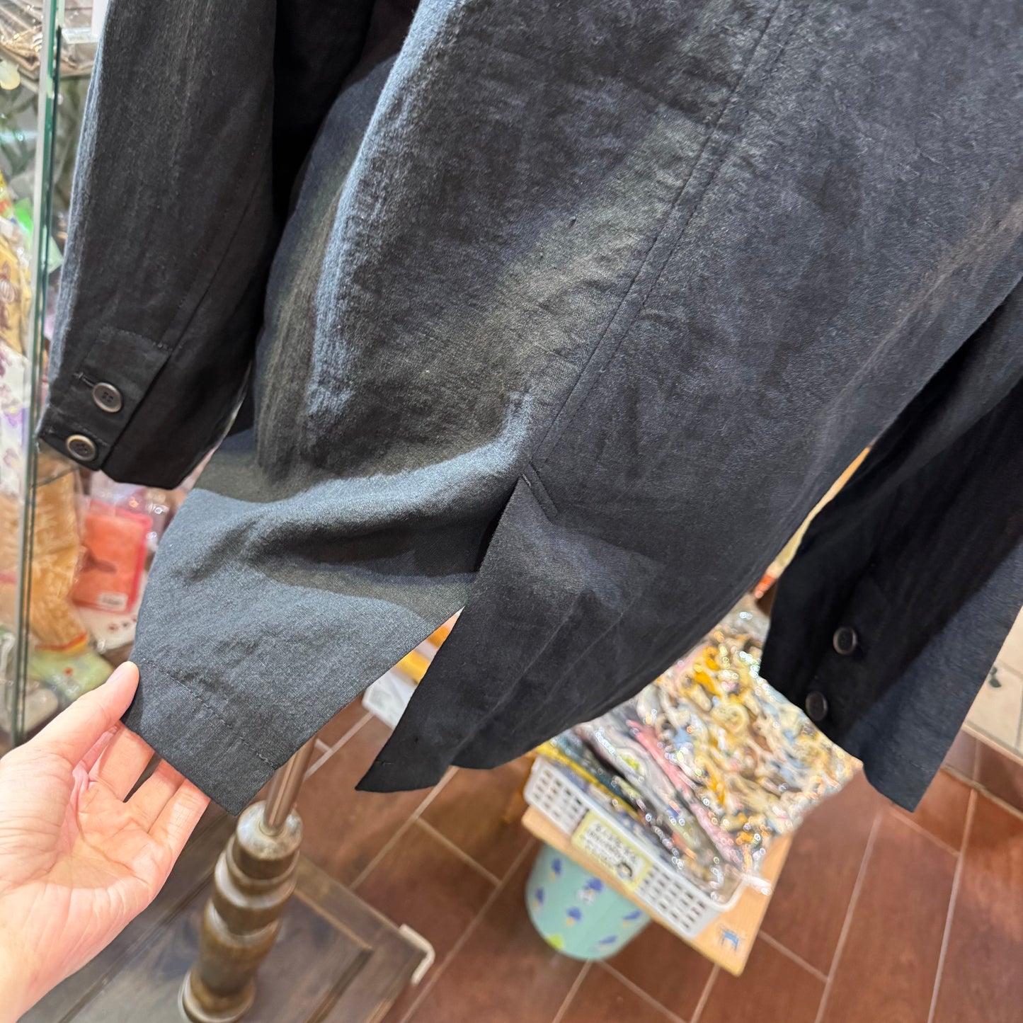 Soi-e Black Linen Suit Blazer Jacket, made in Japan