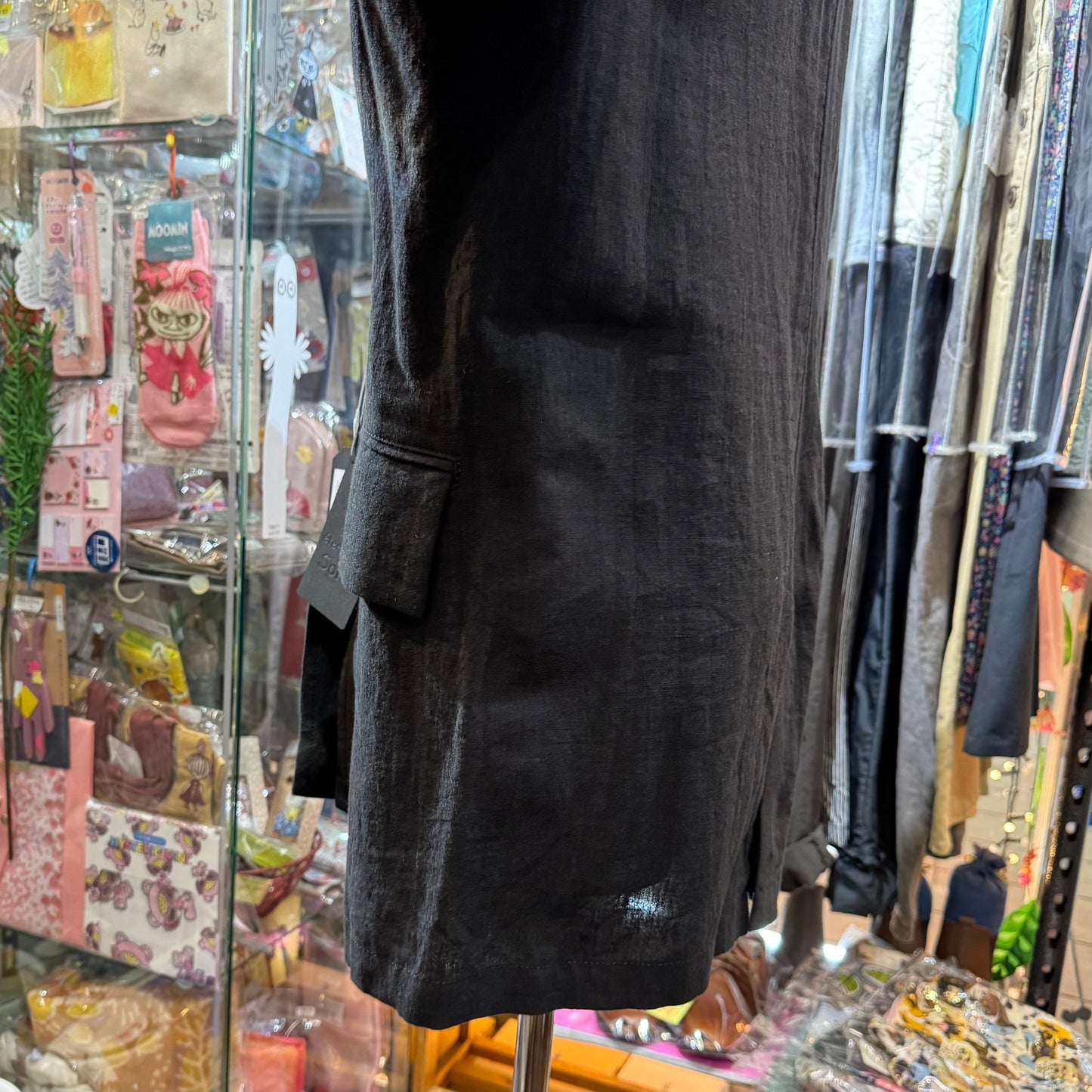 Soi-e Black Linen Suit Blazer Jacket, made in Japan