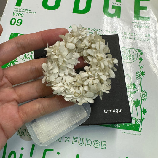 Tumugu Atelier Dyed Flower Brooch, made in Japan, with box