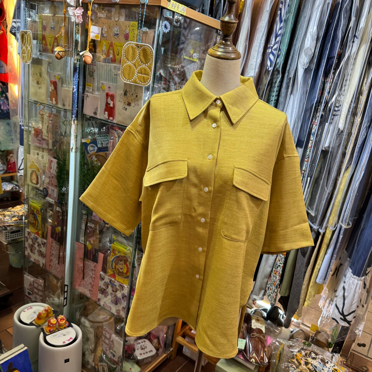 Midiumisolid Long Shirt, made in Japan