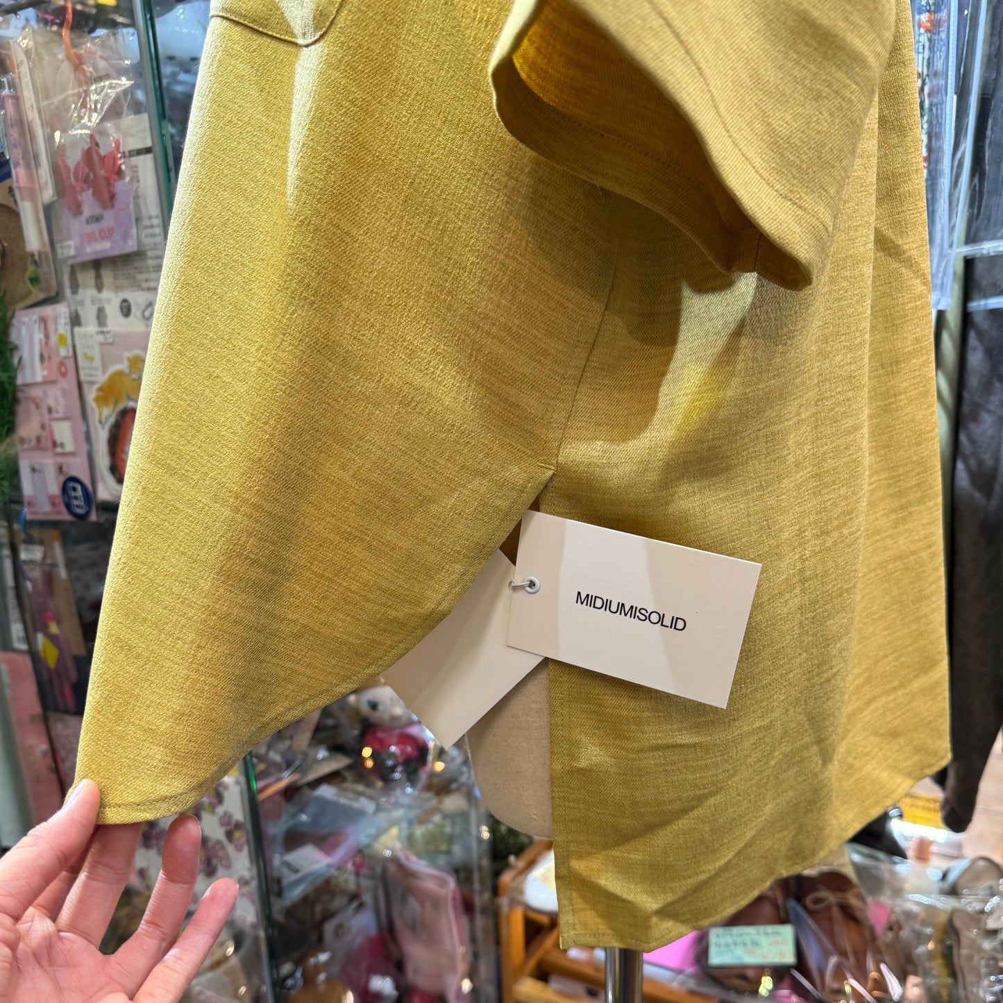 Midiumisolid Long Shirt, made in Japan