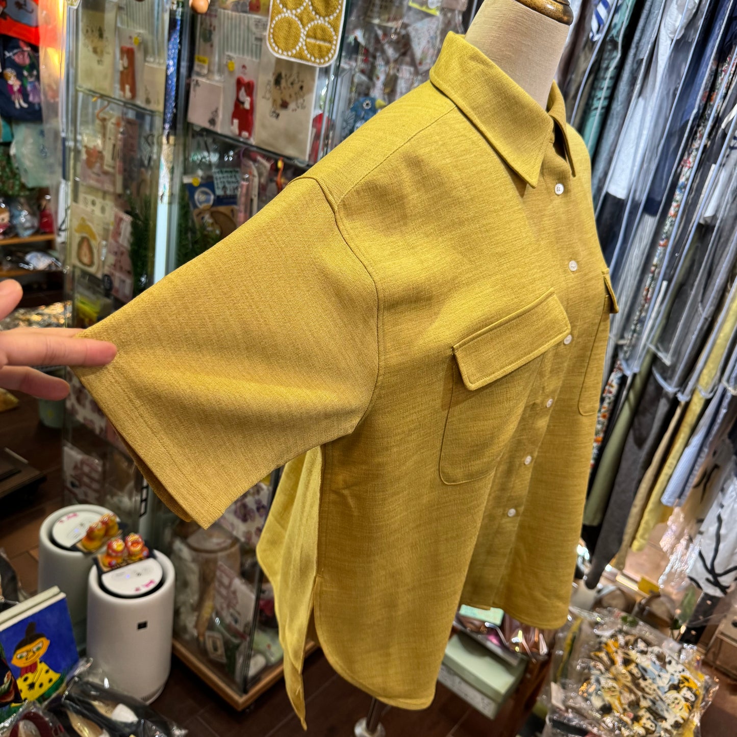 Midiumisolid Long Shirt, made in Japan