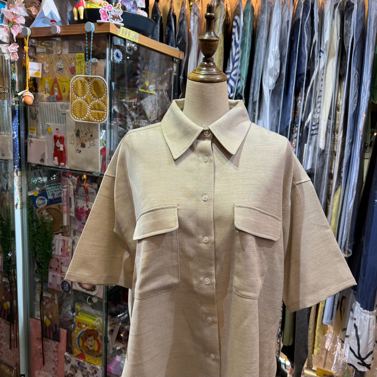 Midiumisolid Long Shirt, made in Japan