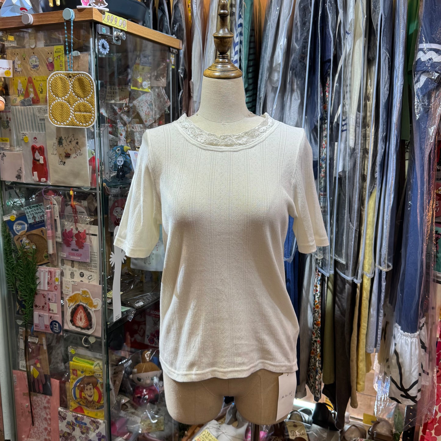 Bon Vieux Temps White Lace T-shirt, made in Japan