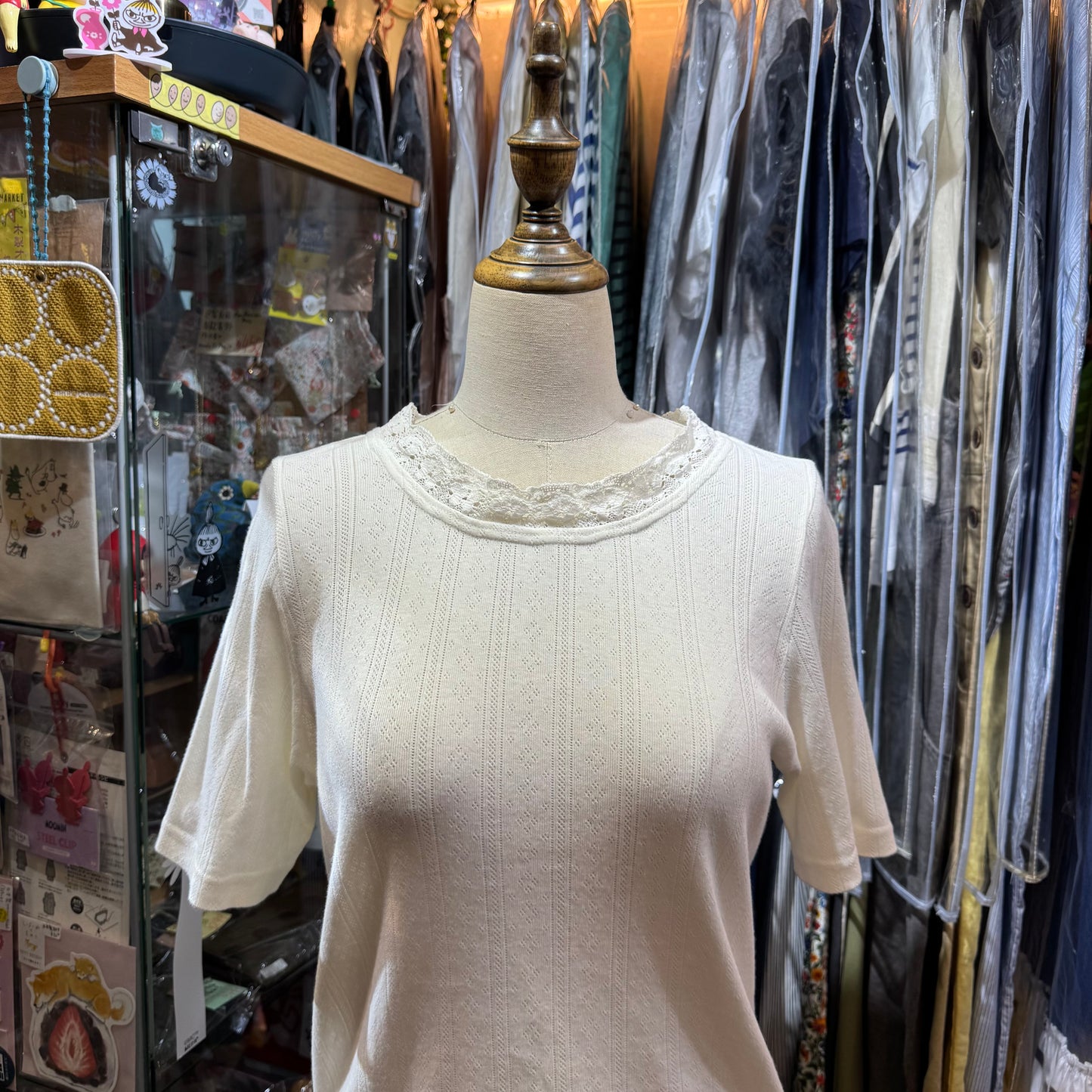 Bon Vieux Temps White Lace T-shirt, made in Japan