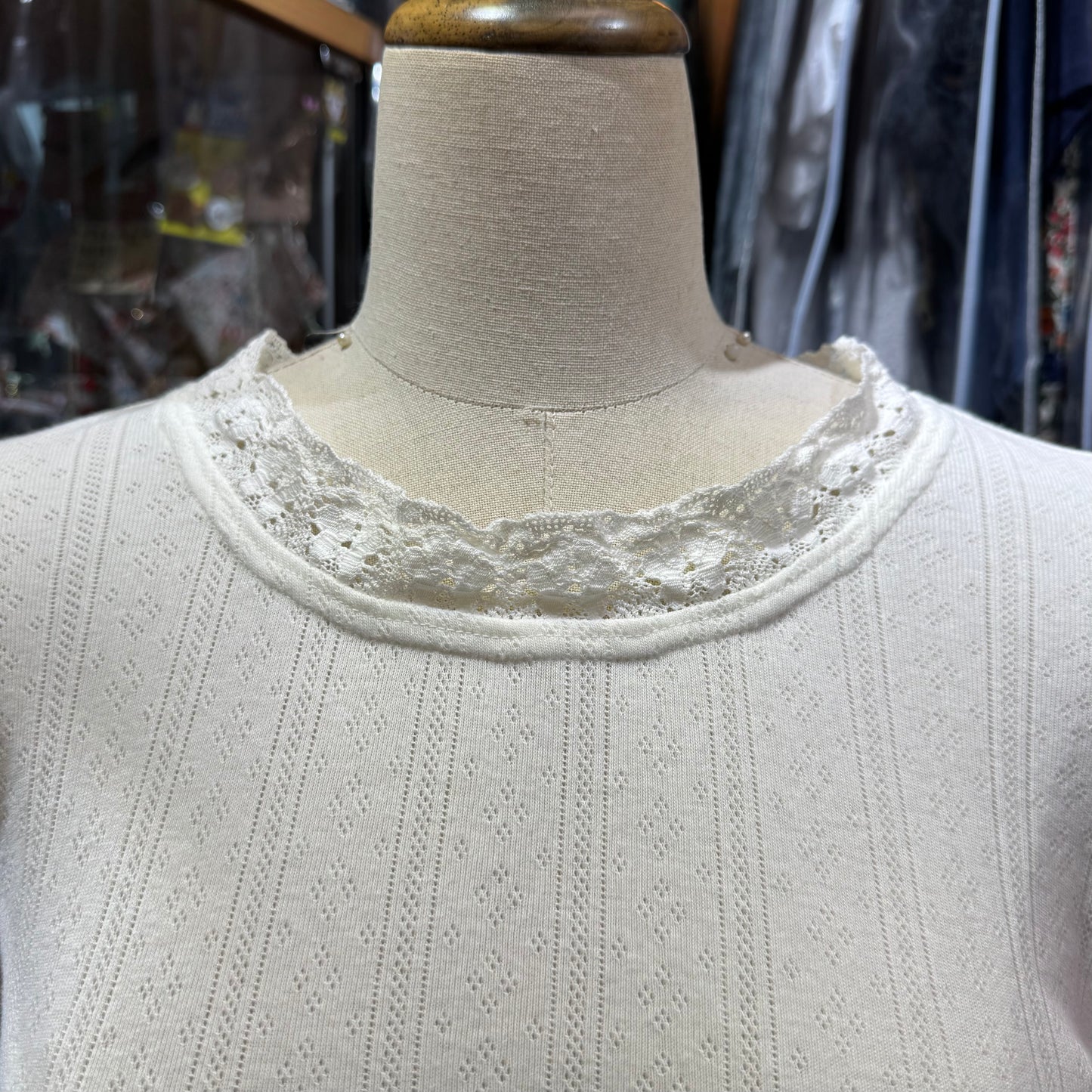 Bon Vieux Temps White Lace T-shirt, made in Japan