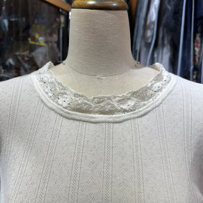 Bon Vieux Temps White Lace T-shirt, made in Japan