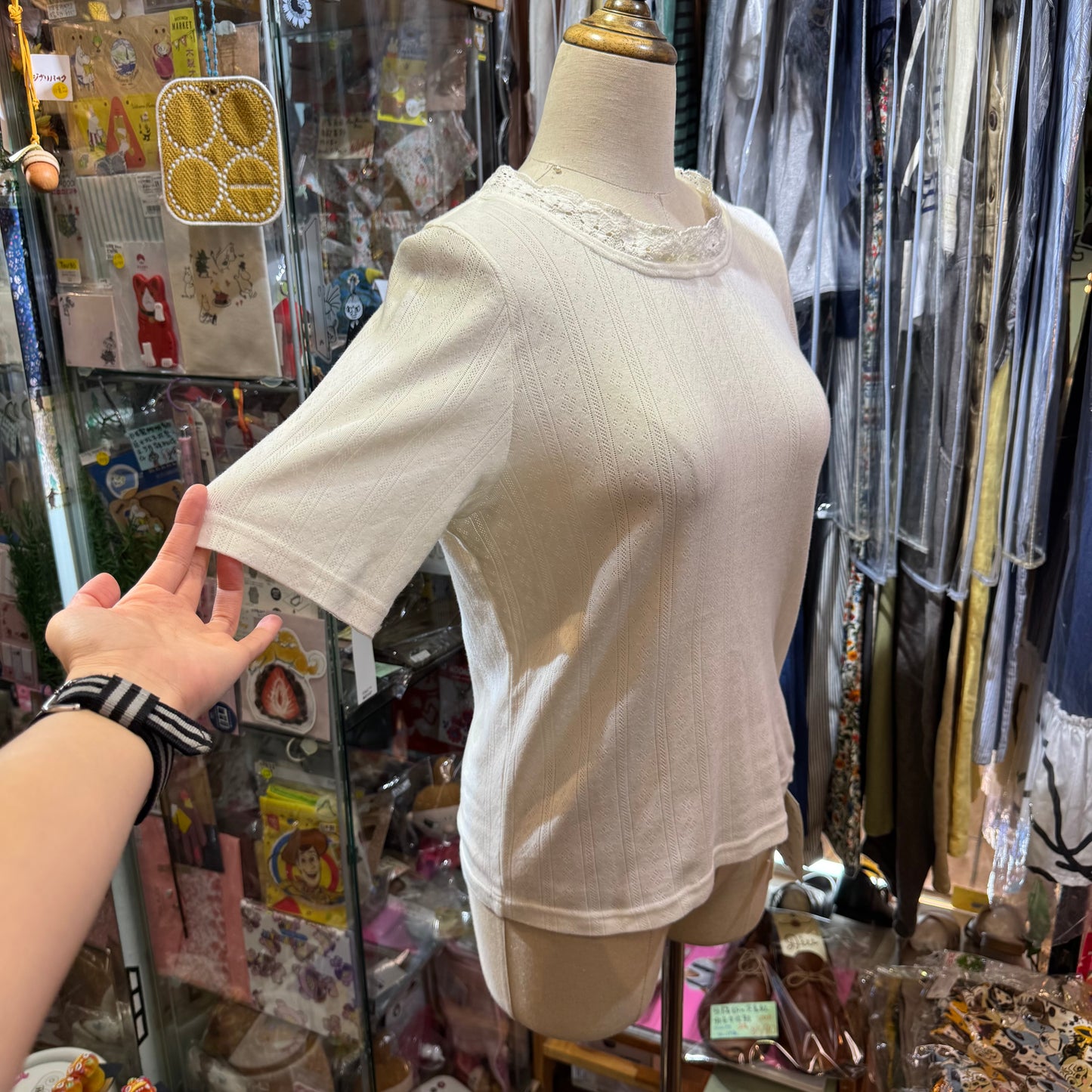 Bon Vieux Temps White Lace T-shirt, made in Japan