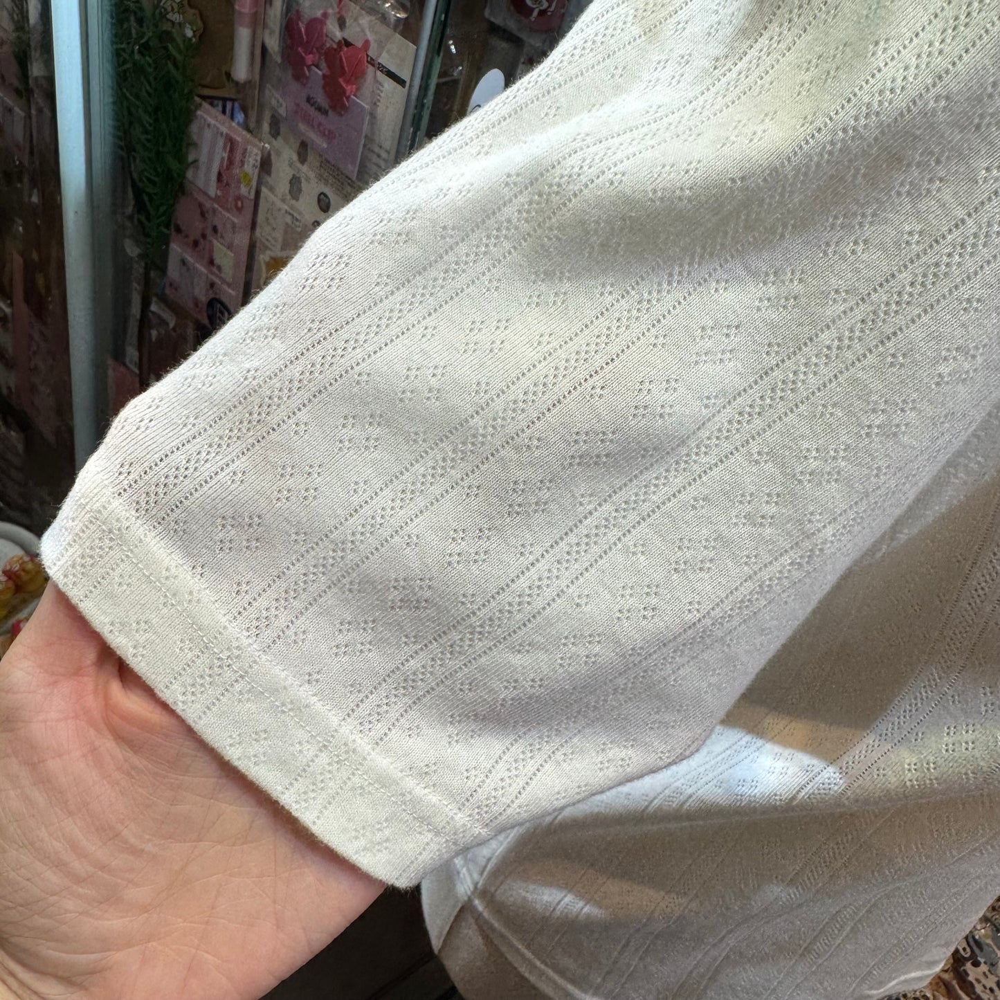 Bon Vieux Temps White Lace T-shirt, made in Japan