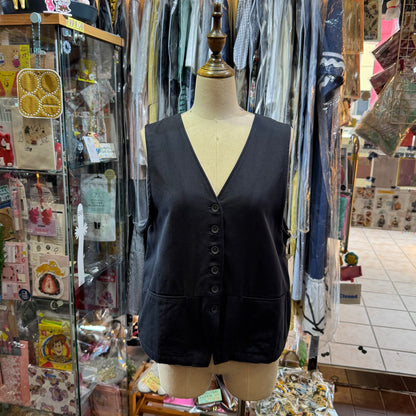 Ina Black Vest Top, Vest, made in Japan