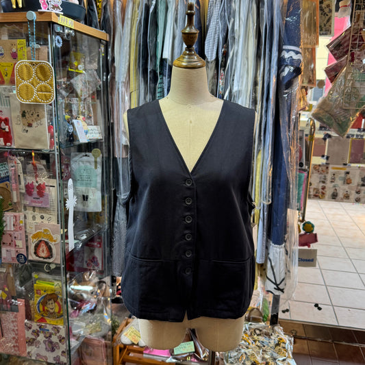Ina Black Vest Top, Vest, made in Japan
