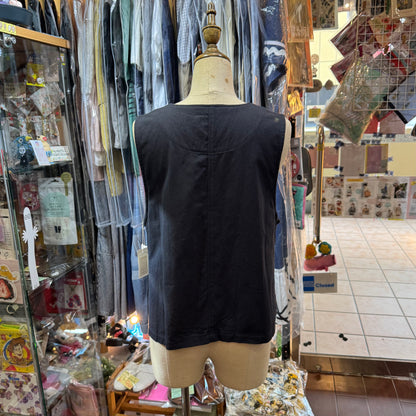 Ina Black Vest Top, Vest, made in Japan