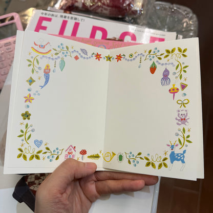 ART PRINT JAPAN Santa and Christmas Tree Christmas Card, “Merry Christmas”