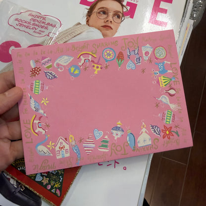 ART PRINT JAPAN Santa and Christmas Tree Christmas Card, “Merry Christmas”