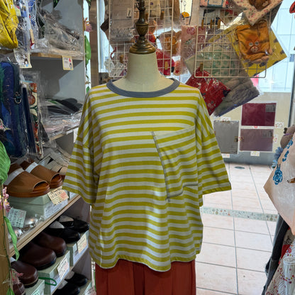 Laiterie Yellow Striped T-shirt, made in Japan